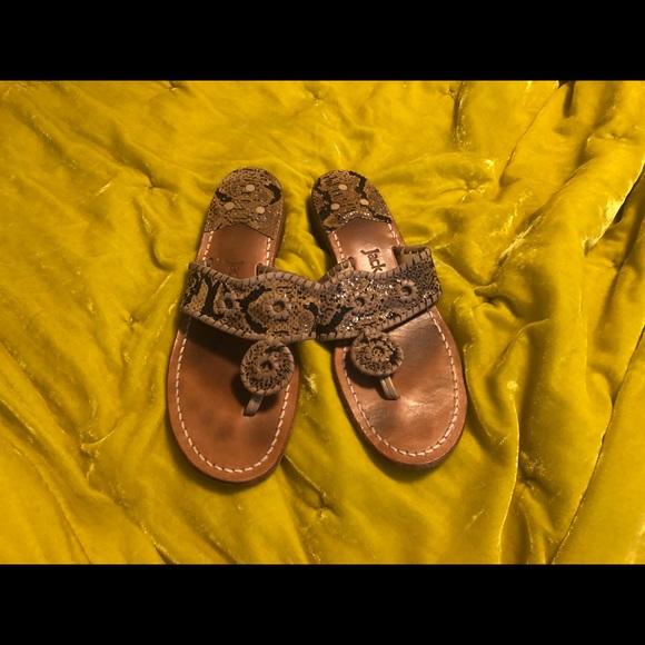 MAKE ME AN OFFER Rare Jack Rogers Snakeskin Sandal - Picture 1 of 3
